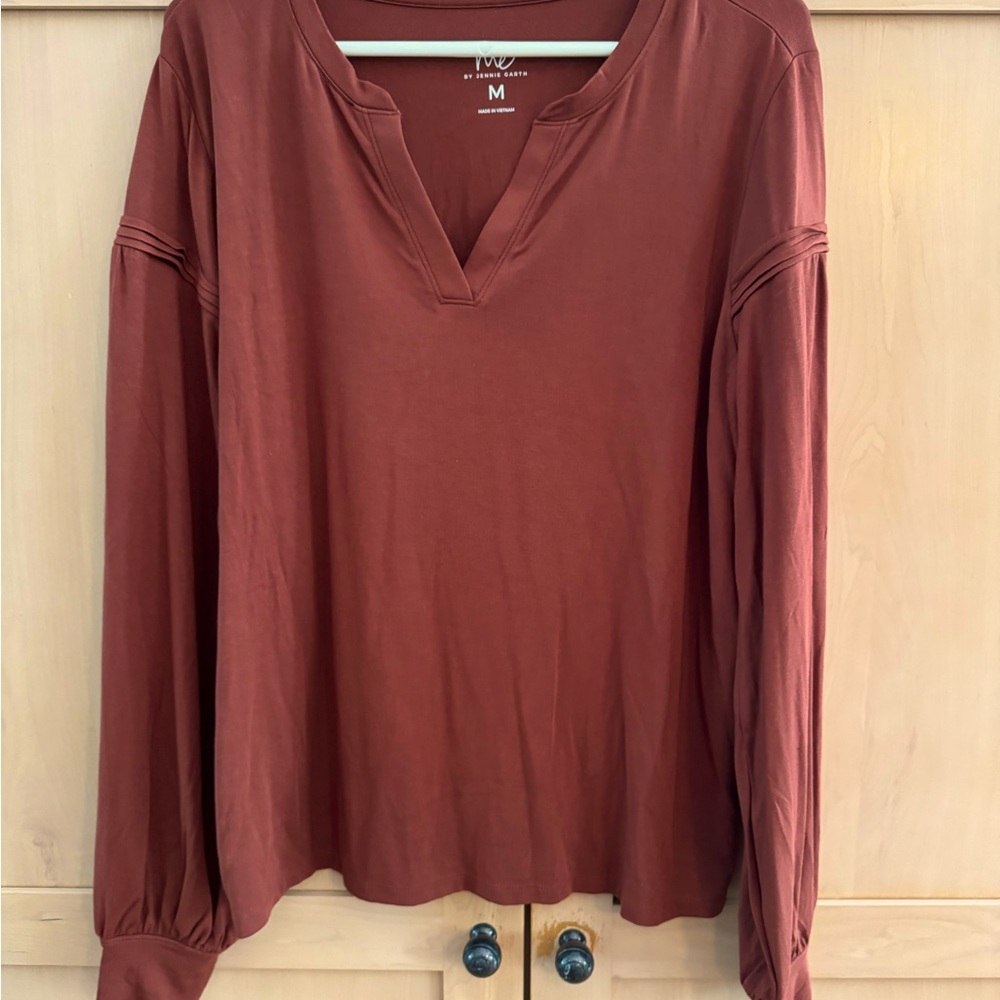 Me by Jennie Garth Knit Blouse Slight Dolman and Cute Sleeve Detail